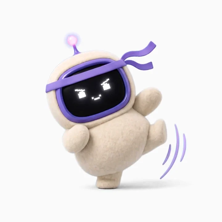 Wovio, con una cinta de karate, practica patadas.